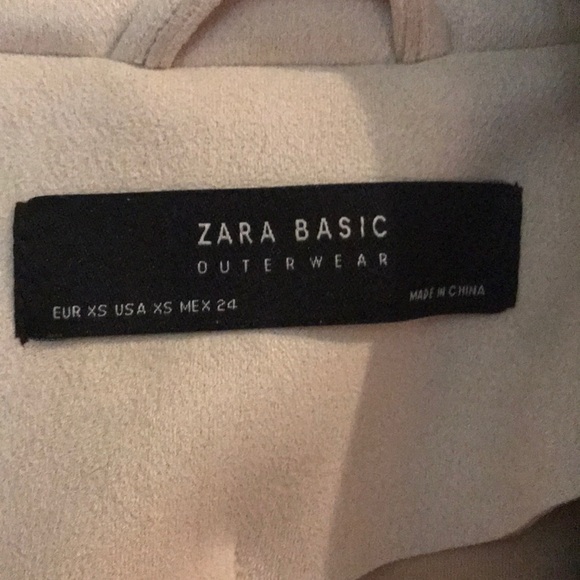 Zara Basic Cream Suede Blazer Style Coat - Picture 3 of 5